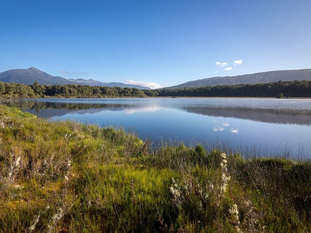 Stunning views from Luxmore Hut on the Kepler Track in Fiordland National Park near Te Anau, New Zealand Freewalks.nz