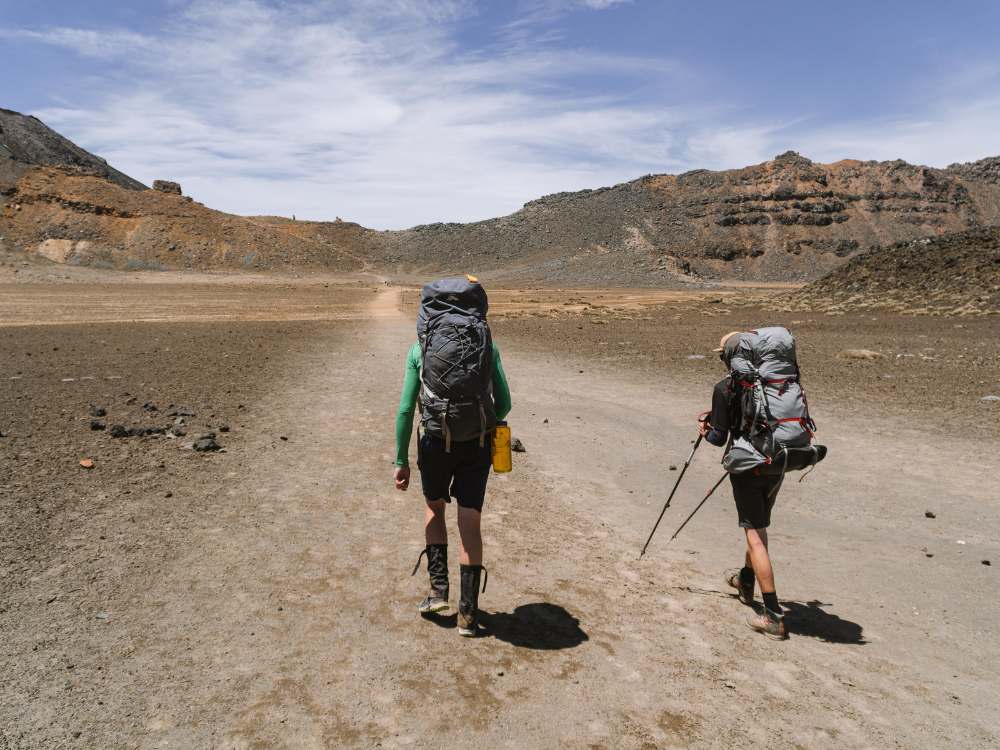 South crater after tackling the Devils staircase climb with 15+ kgs on our backs! - Tongariro Northern Circuit - walk by Olly from Freewalks - National Park