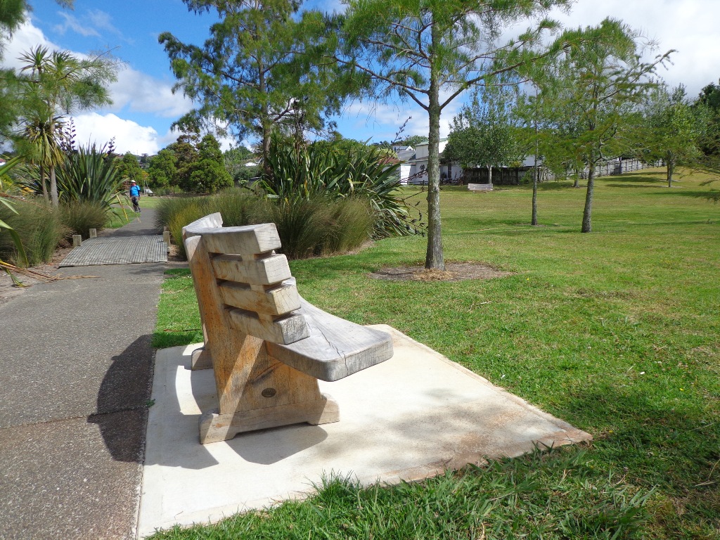 Bench park and walk path