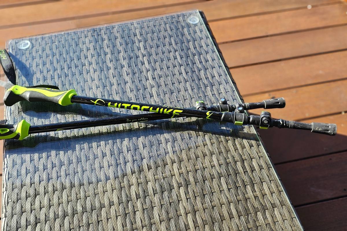 These are my hiking poles with easy clips for folding up